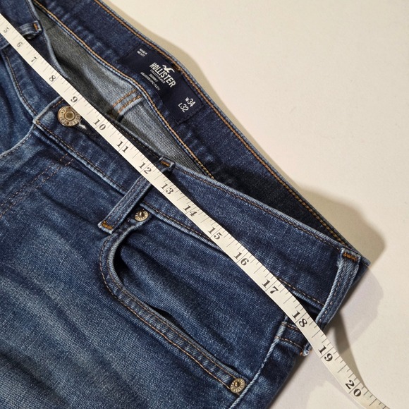 Hollister Epic Flex Mens‎ Skinny Jeans Dark Wash W34 L32 Damaged Crutch - Picture 5 of 14